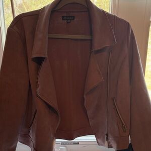 Mauve Dusty Lavender Suede Jacket in Medium